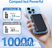 Mag-Safe Wireless Power Bank for Iphone, Fast Charging 10000Mah Strong Magnetic Portable Phone Charger, [Alloy Made] 22.5W PD USB-C Battery Pack for Iphone 16/15/14/13/12 (Black)