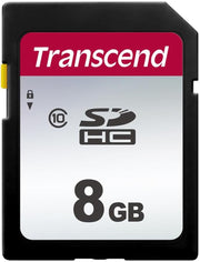 Transcend 8GB SDHC 300S Memory Card UHS- I, C10, U3, V30, 4K, Full HD, up to 95/40 Mb/S (Ideal for Digital Cameras) TS8GSDC300S