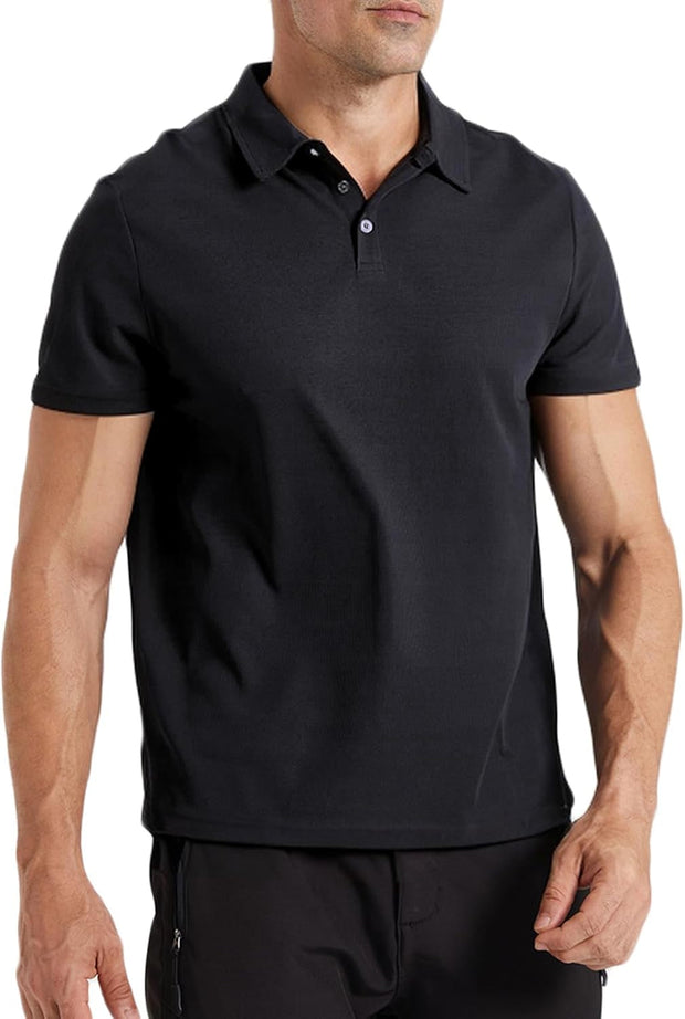 Mens Polo Shirts Waffle Golf Short Sleeve Tops Lightweight Golf Casual Collared Tops Breathable Classic Work Shirts