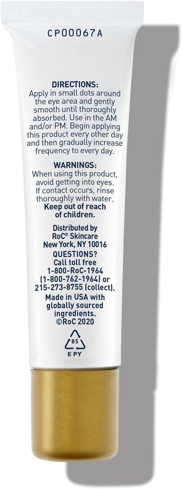 Roc Retinol Correxion Line Smoothing Eye Cream, Reduces Puffiness & Dark Circles, anti Wrinkle & anti Aging Treatment for the Delicate Eye Area - 15Ml