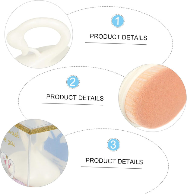 Housoutil Makeup Brush Creative Swan Handle Portable Flat Top Foundation Brush for Effortless Application of Liquid and Powder Cosmetics for Smooth Finishing