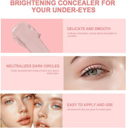 Under Eye Brightener - Instant anti Age Eraser Eye Concealer - Colour-Correcting Eye Brightener & Primer - Dark Circles and Blemish Concealer, Korean Makeup, Instant Results (Pink)