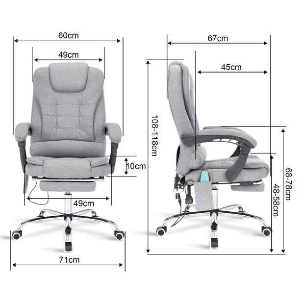 Massage Office Chair Gaming Computer Desk Swivel Recliner Chair Leather Footrest