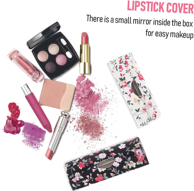 MAGICLULU Lipstick Storage Box Set 2Pcs Portable Lipstick Cases Mirror Refined Handmade Easy to Carry for Party Favors