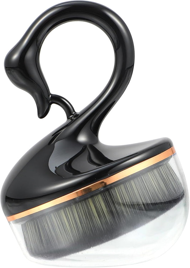 Housoutil Makeup Brush Creative Swan Handle Portable Flat Top Foundation Brush for Effortless Application of Liquid and Powder Cosmetics for Smooth Finishing