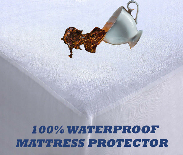 WATERPROOF TERRY TOWEL MATTRESS PROTECTOR FITTED SHEET EXTRA DEEP PROTECTOR UK