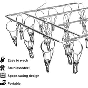36 Thickened Clip Underwear Sock Hanger Laundry Airer Dryer Rack Stainlesssteel