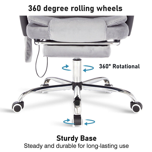 Massage Office Chair Gaming Computer Desk Swivel Recliner Chair Leather Footrest