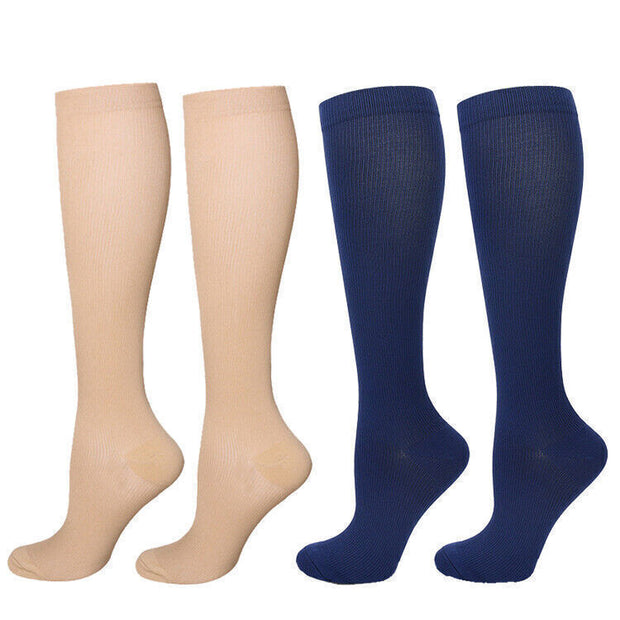 1/2Pair Knee High 20-30Mmhg Compression Graduated Support Socks Men'S Women'S