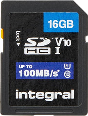 Integral 16GB SD Card High Speed Memory SDHC up to 100Mb/S V10 UHS U1