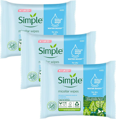 Kind to Skin Hypoallergenic Micellar Biodegradable Cleansing Wipes for Sensitive Skin 20 Wipes (Pack of 3)
