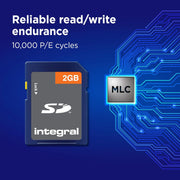 Integral 2GB SD (Secure Digital) Memory Card Legacy Device Compatible - Cameras, MP3 Players, Camcorders and More