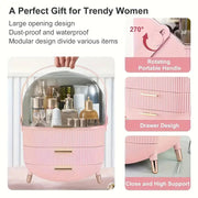 Xlarge Cosmetic Skincare Organiser Tabletop Make-Up Storage Case 2 Drawers Box