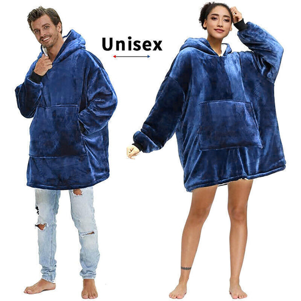 Hooded Snuggle Blanket Super Soft Oodie Winter Warm Wearable Hoodie Robe Comfort