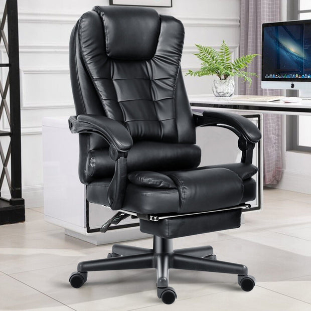 Massage Office Chair Gaming Computer Desk Swivel Recliner Chair Leather Footrest