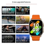 New Watch T800 U2 Smart Watch 49Mm 2024 New NFC Men Women GPS Track Bluetooth Call BT Music Games Wireless Charging Smartwatch