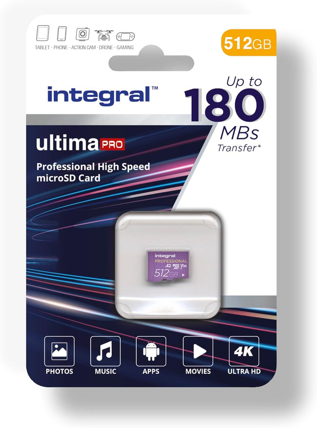 Integral 128GB Micro SD Card 4K Video Premium High Speed Memory Card SDXC up to 100MB S Read and 50MB S Write Speed V30 C10 U3 UHS-I A1
