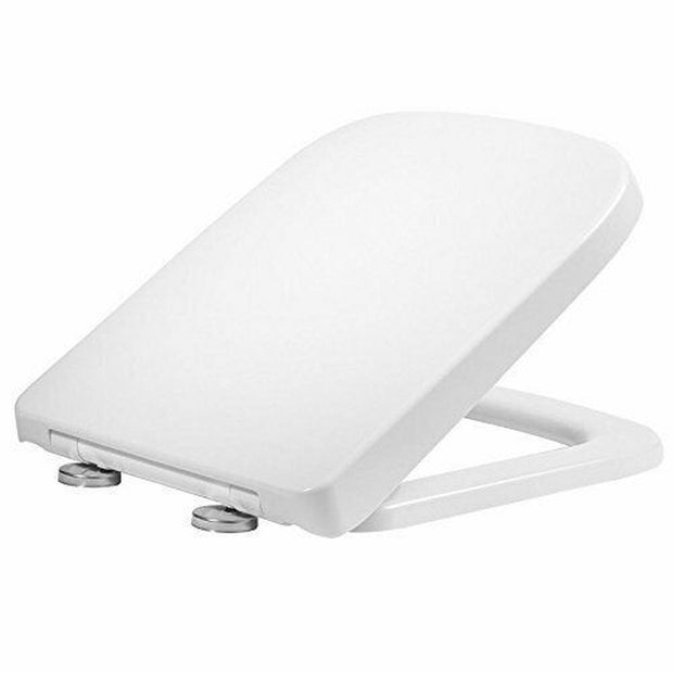 Luxury Square Toilet Seat Heavy Duty White Soft Close Top Quick Release Hinges