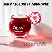 Olay Regenerist Day Face Cream, Anti-Wrinkle + Active Firming Skincare Moisturiser, Anti-Ageing Niacinamide and Peptides, Renews, Firms and Hydrates, Non-Greasy 50Ml