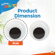 10-50 Large Self Adhesive Googly Eyes 40Mm Stick on Sticky Wobbly Wiggly Craft