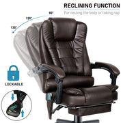 Massage Office Chair Gaming Computer Desk Swivel Recliner Chair Leather Footrest
