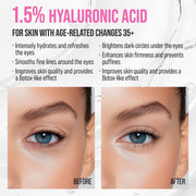 7Days Eye Cream with Hyaluronic Acid - Korean Skincare - Eye Cream for Dark Circles and Puffy Eyes - anti Aging Eye Bags Remover - anti Wrinkles Eye Gel with Cooling Massager