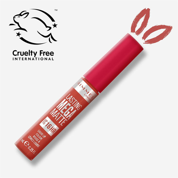 Rimmel London Lasting Mega Matte Liquid Lipstick, Long-Lasting, Hydrating, Vegan Formula - 920 - Scarlet Flames, 7.4Ml