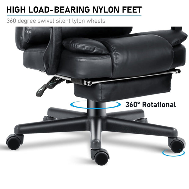 Massage Office Chair Gaming Computer Desk Swivel Recliner Chair Leather Footrest