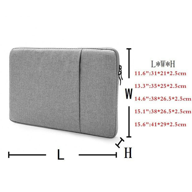 Laptop Bag Sleeve Case Carry Cover 2 Pockets for Apple Mac Book 11 13 14 15 Inch