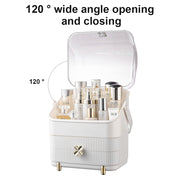Xlarge Cosmetic Skincare Organiser Tabletop Make-Up Storage Case 2 Drawers Box