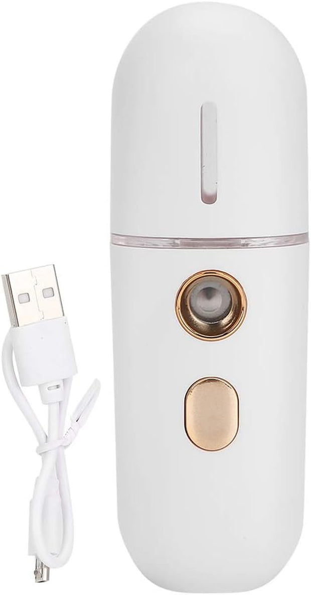 Nano Face Mist Sprayer, Portable Moisturizing Face Humidifier with USB Charging, White