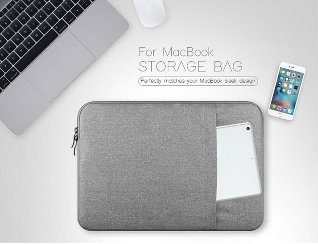 Laptop Bag Sleeve Case Carry Cover 2 Pockets for Apple Mac Book 11 13 14 15 Inch