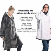 Hooded Snuggle Blanket Super Soft Oodie Winter Warm Wearable Hoodie Robe Comfort