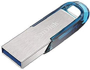 Sandisk 128GB Ultra Flair USB 3.0 Flash Drive USB Stick, Memory Stick with Transfer Speeds up to 150 Mb/S, Password Protection, Durable, Sleek Metal Casing Silver/Black