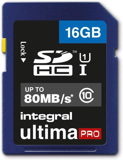 Integral INSDH16G10-80U1 Ultimapro 16 GB SDHC Class 10 Memory Card