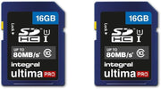 Integral INSDH16G10-80U1 Ultimapro 16 GB SDHC Class 10 Memory Card