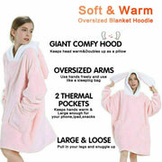 Hooded Snuggle Blanket Super Soft Oodie Winter Warm Wearable Hoodie Robe Comfort