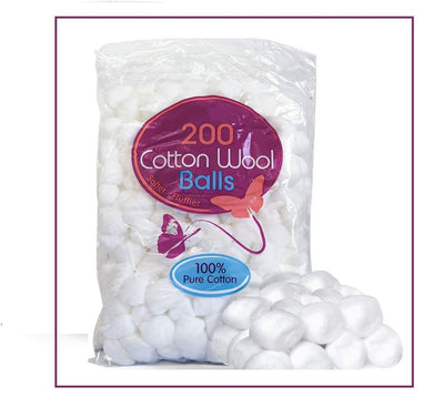 200 COTTON WOOLBALLS Make up Nail Polish Varnish Remover Cleaning Absorbent.