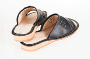 Lady'S Women Flip Flop Leather Slippers Orthopedic Insole Shoes Sandals Black