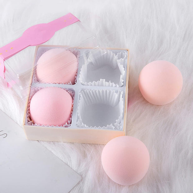 4Pcs Makeup Sponge Marshmallow Pink Foundation Beauty Blenders Latex Free Cosmetic Egg Beauty Sponge Applicator for Foundation Creams Powders Liquid