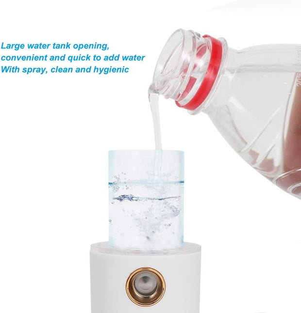 Nano Face Mist Sprayer, Portable Moisturizing Face Humidifier with USB Charging, White
