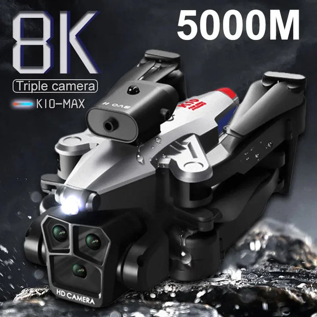 K10 MAX Drone HD 4K Three Cameras Aerial Photography UAV Obstacle Avoidance Optical Flow Positioning Aircraf Toys Christmas Gift