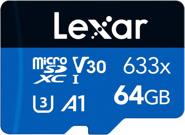 Lexar 633X 64GB Micro SD Card, Microsdxc UHS-I Card W/O SD Adapter, Microsd Memory Card up to 100Mb/S Read, A1, Class 10, U3, V30, TF Card for Smartphones/Tablets/Ip Cameras (LMS0633064G-BNNAA)