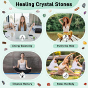 Zourglow 18 Pcs Healing Crystals Gemstones Set, Natural Polished Gem Stones, Lucky Pocket Stone for Yoga Balancing, Meditation, Reiki, Anxiety Stress Relief