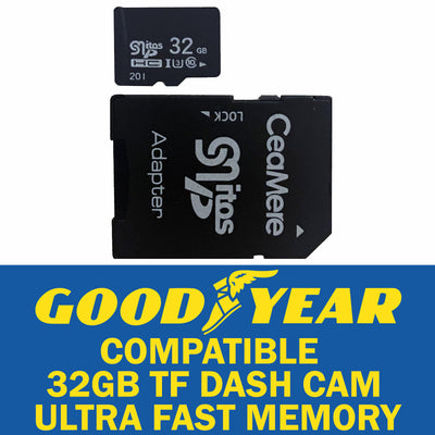 32GB Dash Cam Memory Card Ultra High Speed Goodyear Compatible plus SD Adapter