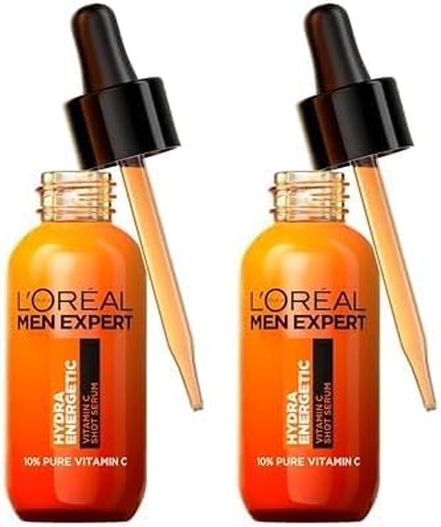 L'Oréal Men Expert Hydra Energetic, 10% Pure Vitamin C Shot Serum, for Brighter, Smoother and Refreshed Skin, 30Ml
