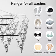 36 Thickened Clip Underwear Sock Hanger Laundry Airer Dryer Rack Stainlesssteel