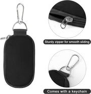 Canvas Essential Oil Case 10 Shots Essential Oil Travel Bag, Portable Keychain Organising Bag 2ML Nail Polish Storage for Men and Women(Black)