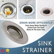 STAINLESS STEEL SINK BATH PLUG HOLE STRAINER DRAINER BASIN HAIR TRAP COVER