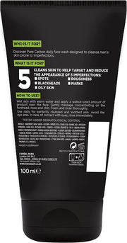 L'Oreal Paris Men Expert Face Wash Pure Charcoal, Glycerin, and Salicylic Acid - Blackhead Cleanser for Men, 100 Ml (Pack of 1)